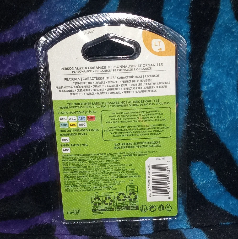 NIB Dymo White Plastic Label Refill For Dymo Handheld Label Maker